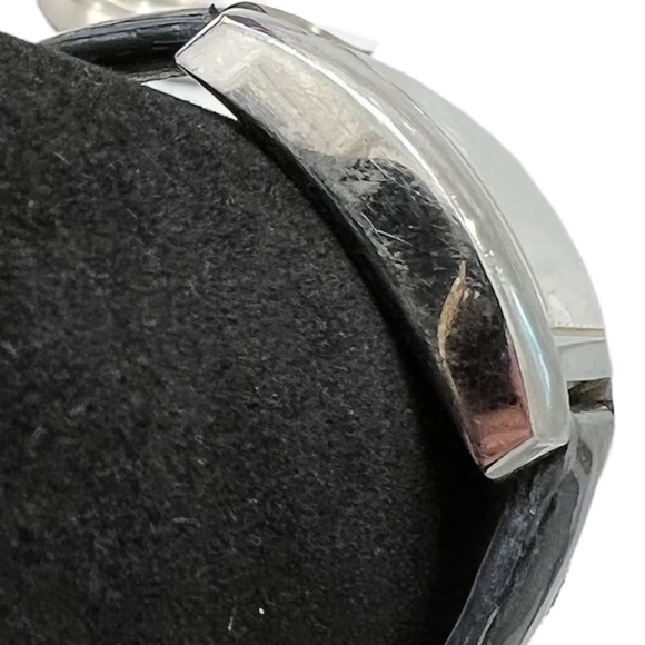 MICHELE MINI URBAN STAINLESS STEEL WATCH WITH BLACK PATENT LEATHER STRAP - Picture 11 of 16